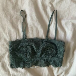 Aerie Gray Green Lacey Eyelash Bandeau Bralette